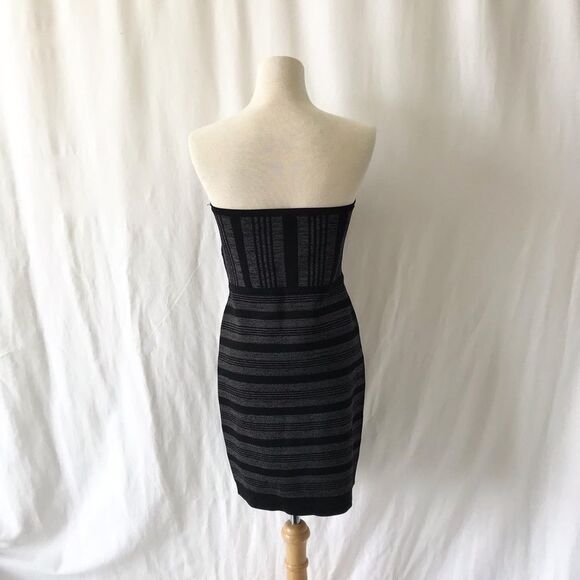 BCBG Maxazria strapless stripe bodycon Dress M - Picture 7 of 11
